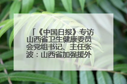 《中国日报》专访山西省卫生健康委员会党组书记、主任张波：山西省加强援外医疗工作 构建中非卫生健康共同体