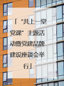 “共上一堂党课”主题活动暨党建品牌建设座谈会举行