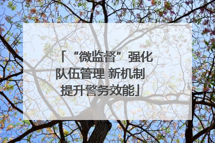 “微监督”强化队伍管理 新机制提升警务效能