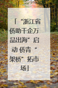 “浙江省侨助千企万品出海”启动 侨青“架桥”拓市场