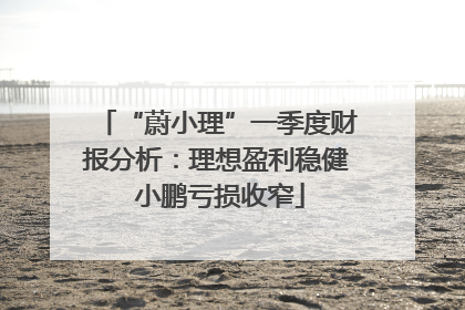 “蔚小理”一季度财报分析：理想盈利稳健 小鹏亏损收窄