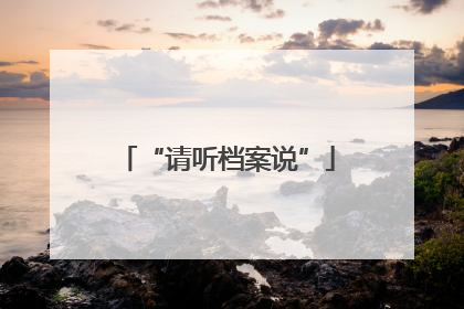 “请听档案说”