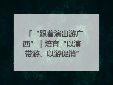 “跟着演出游广西”｜培育“以演带游、以游促消”文旅消费新生态