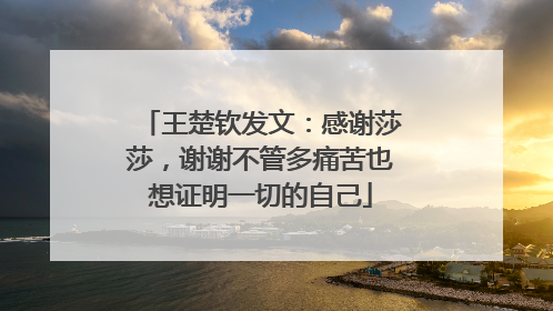 王楚钦发文：感谢莎莎，谢谢不管多痛苦也想证明一切的自己