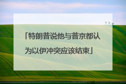 特朗普说他与普京都认为以伊冲突应该结束