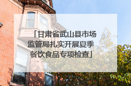 甘肃省武山县市场监管局扎实开展夏季餐饮食品专项检查