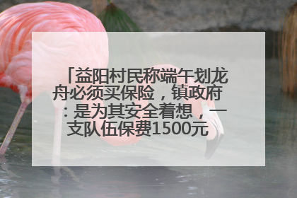 益阳村民称端午划龙舟必须买保险，镇政府：是为其安全着想，一支队伍保费1500元到2500元