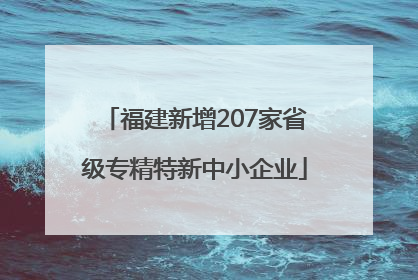 福建新增207家省级专精特新中小企业