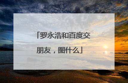 罗永浩和百度交朋友，图什么