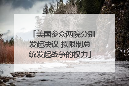 美国参众两院分别发起决议 拟限制总统发起战争的权力