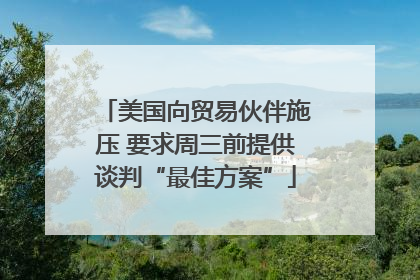 美国向贸易伙伴施压 要求周三前提供谈判“最佳方案”