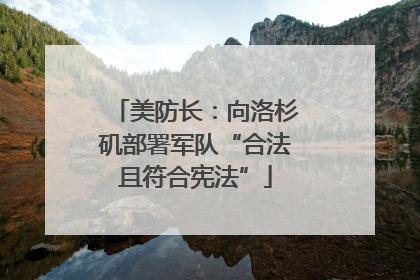 美防长：向洛杉矶部署军队“合法且符合宪法”