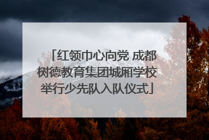 红领巾心向党 成都树德教育集团城厢学校举行少先队入队仪式
