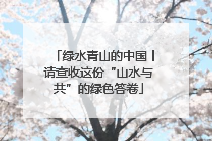 绿水青山的中国丨请查收这份“山水与共”的绿色答卷