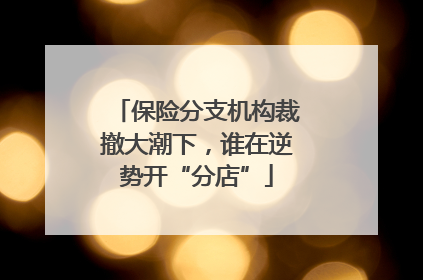 保险分支机构裁撤大潮下，谁在逆势开“分店”