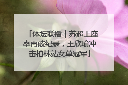 体坛联播｜苏超上座率再破纪录，王欣瑜冲击柏林站女单冠军