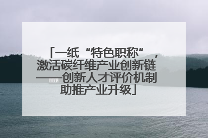 一纸“特色职称”，激活碳纤维产业创新链——创新人才评价机制 助推产业升级