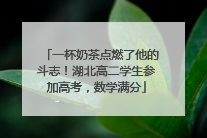 一杯奶茶点燃了他的斗志！湖北高二学生参加高考，数学满分