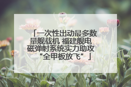 一次性出动最多数量舰载机 福建舰电磁弹射系统实力助攻“全甲板放飞”