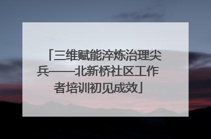 三维赋能淬炼治理尖兵——北新桥社区工作者培训初见成效