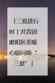三夏进行时丨共青团睢阳区委暖心慰问助“三夏”