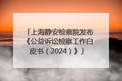 上海静安检察院发布《公益诉讼检察工作白皮书（2024）》