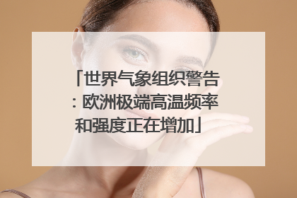 世界气象组织警告：欧洲极端高温频率和强度正在增加