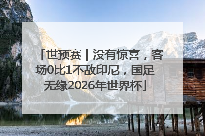 世预赛｜没有惊喜，客场0比1不敌印尼，国足无缘2026年世界杯