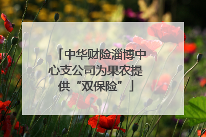 中华财险淄博中心支公司为果农提供“双保险”