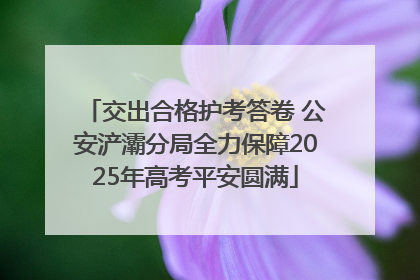 交出合格护考答卷 公安浐灞分局全力保障2025年高考平安圆满