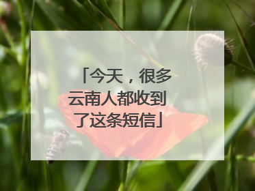 今天，很多云南人都收到了这条短信