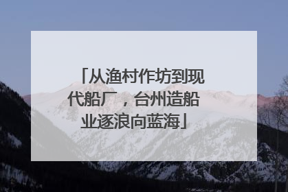 从渔村作坊到现代船厂，台州造船业逐浪向蓝海