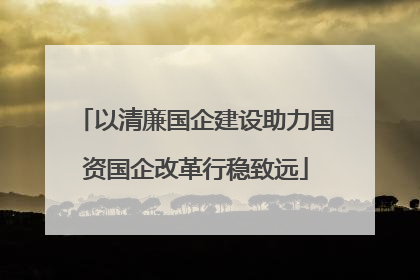 以清廉国企建设助力国资国企改革行稳致远