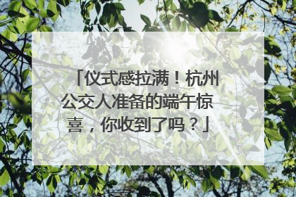仪式感拉满！杭州公交人准备的端午惊喜，你收到了吗？