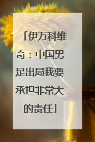 伊万科维奇：中国男足出局我要承担非常大的责任