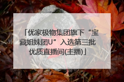 优家极物集团旗下“宝藏姐妹团U”入选第三批优质直播间(主播)