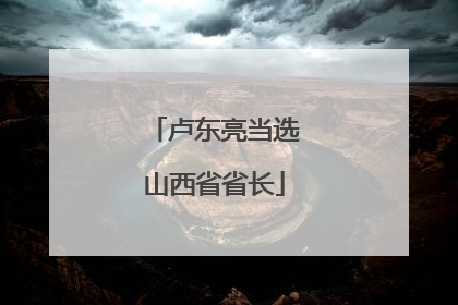 卢东亮当选山西省省长