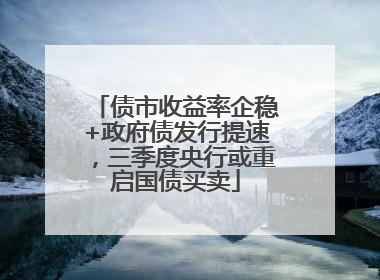 债市收益率企稳+政府债发行提速，三季度央行或重启国债买卖