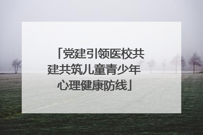 党建引领医校共建共筑儿童青少年心理健康防线
