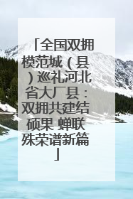 全国双拥模范城（县）巡礼河北省大厂县：双拥共建结硕果 蝉联殊荣谱新篇
