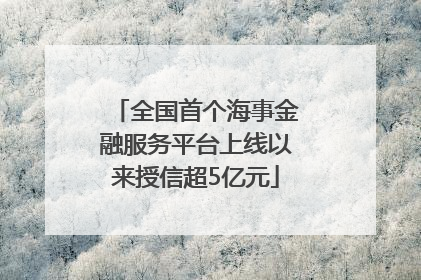 全国首个海事金融服务平台上线以来授信超5亿元