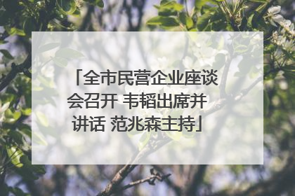 全市民营企业座谈会召开 韦韬出席并讲话 范兆森主持