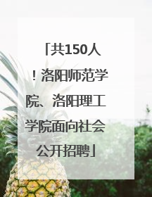 共150人！洛阳师范学院、洛阳理工学院面向社会公开招聘
