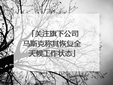关注旗下公司 马斯克称其恢复全天候工作状态