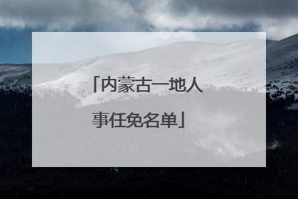 内蒙古一地人事任免名单