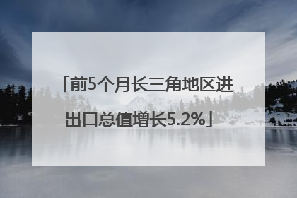前5个月长三角地区进出口总值增长5.2%