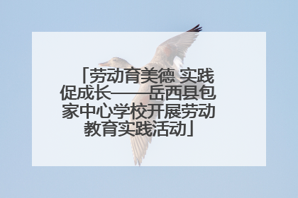 劳动育美德 实践促成长——岳西县包家中心学校开展劳动教育实践活动