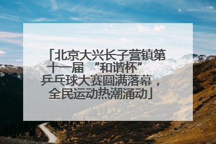 北京大兴长子营镇第十一届 “和谐杯” 乒乓球大赛圆满落幕，全民运动热潮涌动