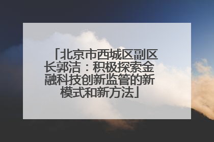 北京市西城区副区长郭洁：积极探索金融科技创新监管的新模式和新方法