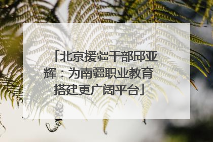 北京援疆干部邱亚辉：为南疆职业教育搭建更广阔平台